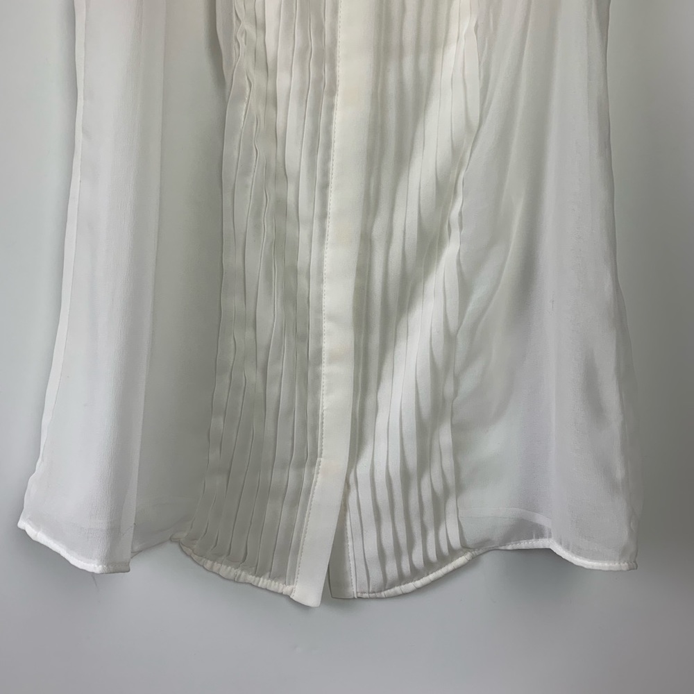 Zara Chiffon Wht/Cream Top M - Picture 4 of 8